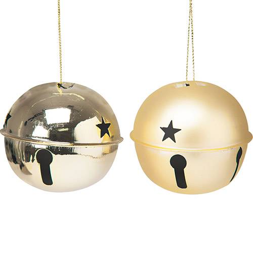 Bola Lisa Sininhos Douradas - 6 Peças - Christmas Traditions