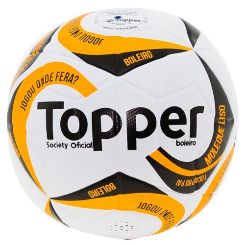 Bola para Futebol Society Topper - 1171 Branco/laranja