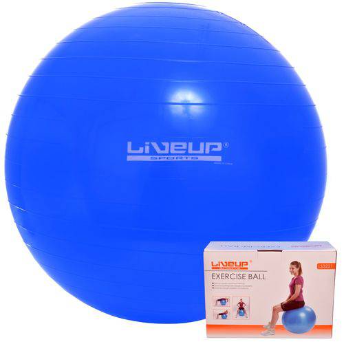 Bola para Pilates Yoga Treino Funcional Academia Até 200kg 65cm Azul Live Up