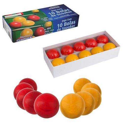 Bola para Sinuca/bilhar Kit com 10 Bolas Vermelha e Amarela
