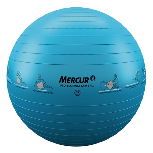 Bola Professional Gym Ball Mercur Azul 65cm com 1 Unidade