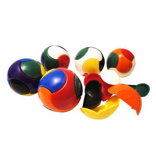 Bola Quebra Cabeça Colorido - Pacote com 6 Unidades