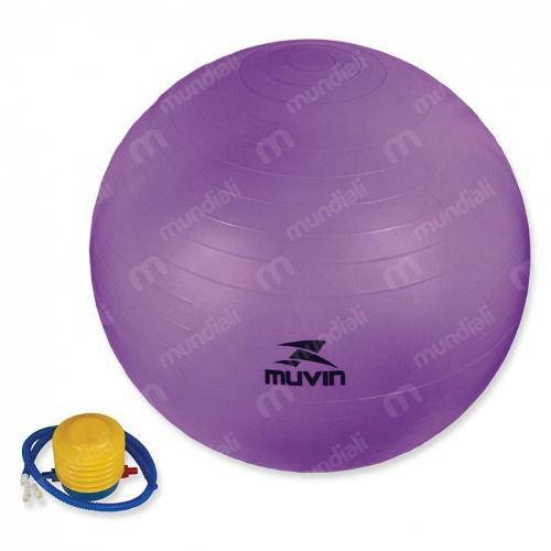 Bola Suica para Pilates 65cm Roxa com Bomba de Inflar Muvin