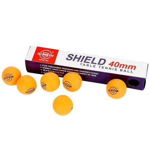 Bola Tênis de Mesa Shield 6 Unidades 40mm Laranja Procópio