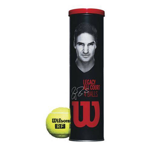 Bola Tenis Wilson Roger Federer Legacy - Pack 04 Bolas - 01 Tubo