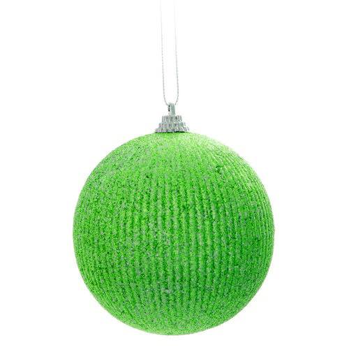 Bolas Arvore de Natal Glitter Verde - 6 Unidades 8 Cm