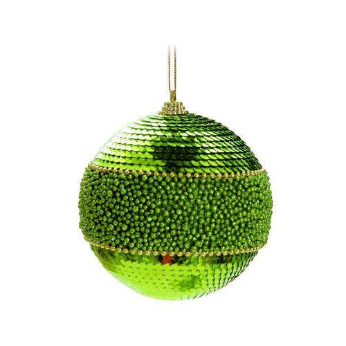 Bolas Arvore de Natal Paetê Verde - 2 Unidades 12 Cm