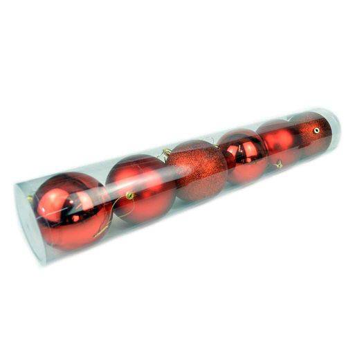 Bolas de Natal 10cm - LR1006ABC - Vermelho Brilhante, Fosco e com Gliter