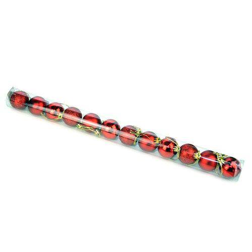 Bolas de Natal 4cm - LR4012ABC - Vermelha Brilhante, Fosca e com Glitter