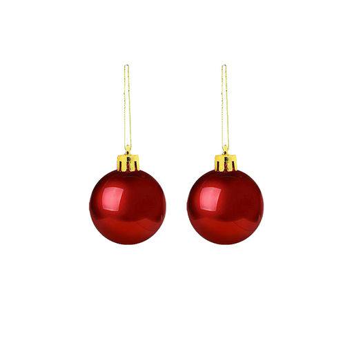 Bolas de Natal Lisa Vermelha com 2 Unidades
