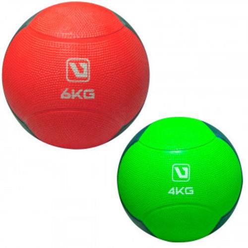 2 Bolas de Peso Medicine Ball com 4 Kg + 6 Kg Liveup