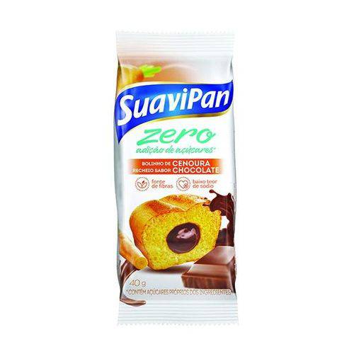 Bolinho de Cenoura com Chocolate Sem Açúcar 40g - Suavipan
