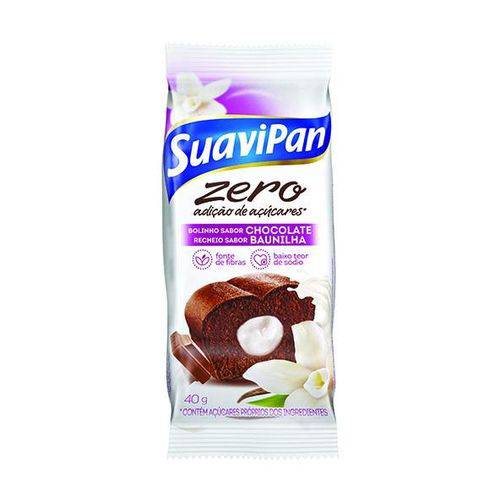 Bolinho de Chocolate com Baunilha Sem Açúcar 40g - Suavipan