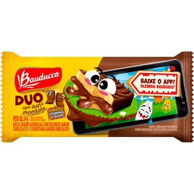Bolinho Duo com Cobertura de Chocolate Bauducco 34g