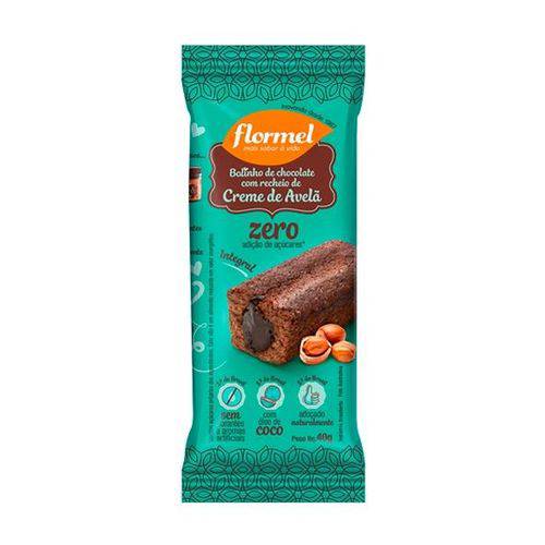 Bolinho Integral de Chocolate Recheio de Avelã 40g - Flormel