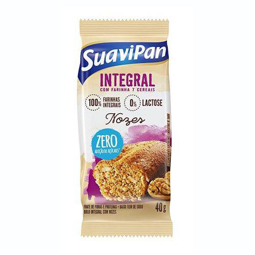 Bolinho Integral Zero Açúcar com Nozes 40g - Suavipan