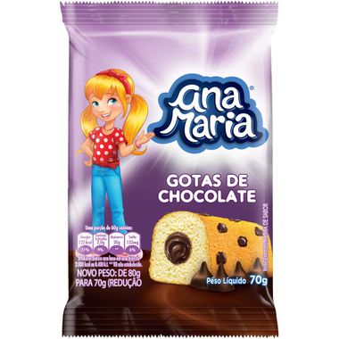 Bolinho Recheado Ana Maria Gotas de Chocolate 70g