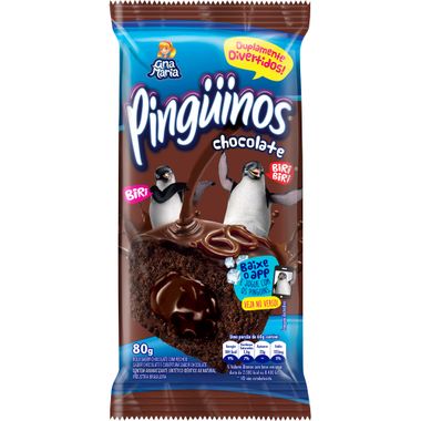 Bolinho Recheado Triplo Chocolate Pinguinos 80g
