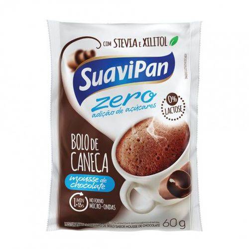 Bolo de Caneca Zero Açucar Mousse de Chocolate 60g - Suavipan