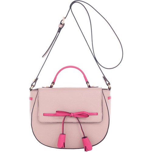 Bolsa Alça de Mão Smartbag Couro Bicolor Nude/Pink - 75016.19