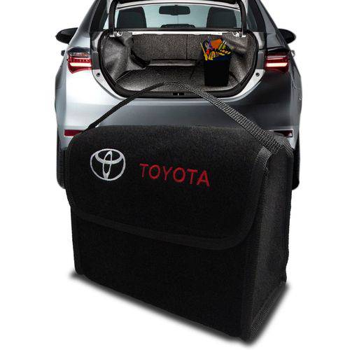 Bolsa Automotiva Porta Malas Multiuso com Velcro Fixador Toyota Preto