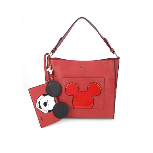 Bolsa com Alça Couro Mickey Mouse Vermelha Bmk78376 Luxcel