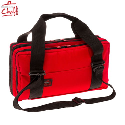 Bolsa Cordura Nylon Vermelha com 12 Compartimentos para Facas e Utensílios - Professional Cheff