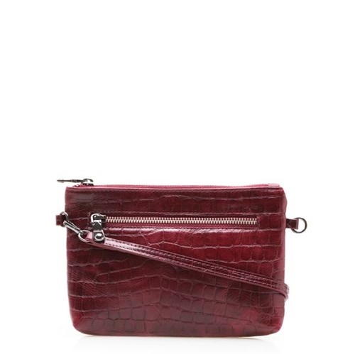 Bolsa Feminina Mini Bag New - Couro Croco Scarlet UN