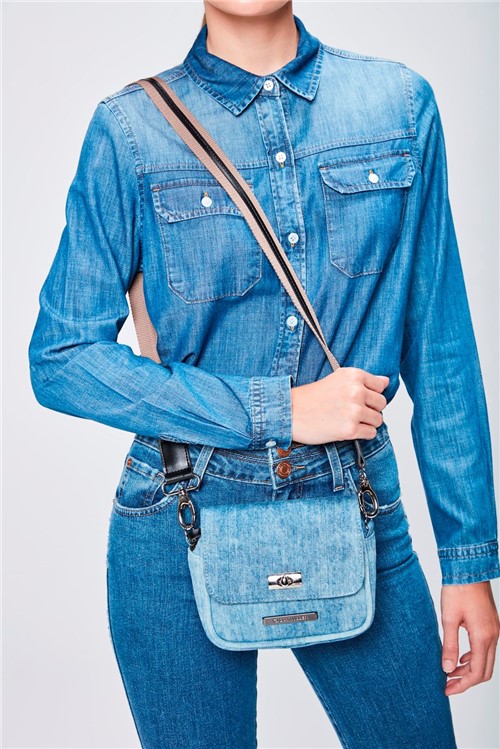 Bolsa Jeans Transversal Feminina - Tam: UC / Cor: BLUE