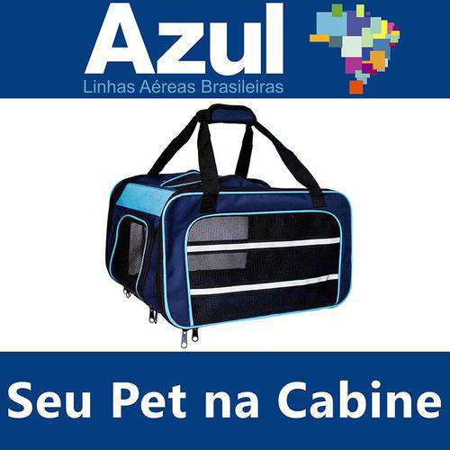 Bolsa para Transportar Seu Pet na Cabine do Avião - Cia AZUL - Eleva Mundi - (Cor Azul)