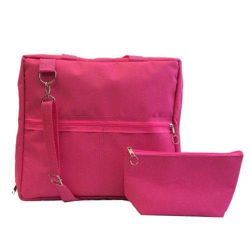Bolsa Porta Esmaltes Manicure Rosa para Até 120 Frascos Divisórias