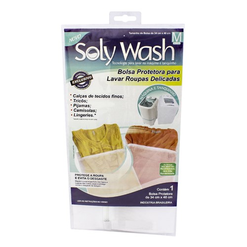 Bolsa Protetora Soly Wash para Lavar Roupas Delicadas Tamanho M