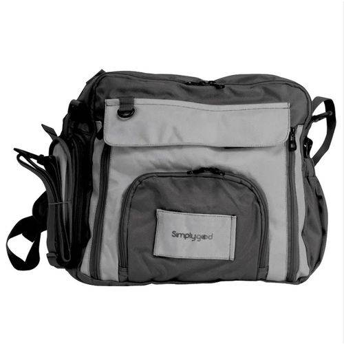 Bolsa Smart Square Diaper Bag Preta com Cinza G2008 - Simplygood