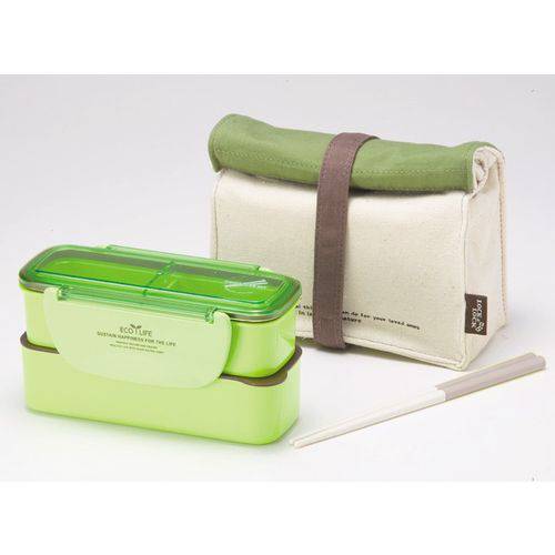 Bolsa Térmica EcoLife Verde com 2 Potes Plásticos Herméticos, HPL740 G - Lock & Lock