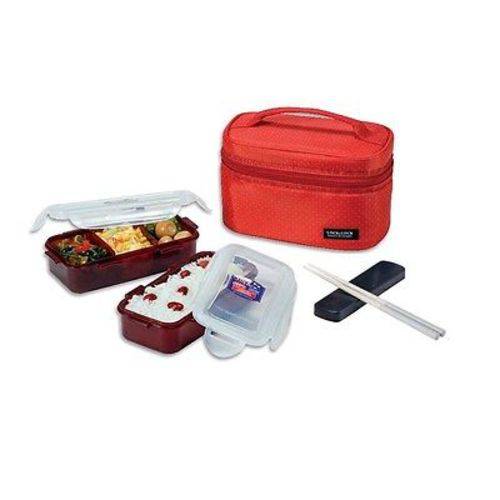 Bolsa Térmica Vermelha com 2 Potes Plásticos Herméticos, Hpl752 Red - Lock & Lock