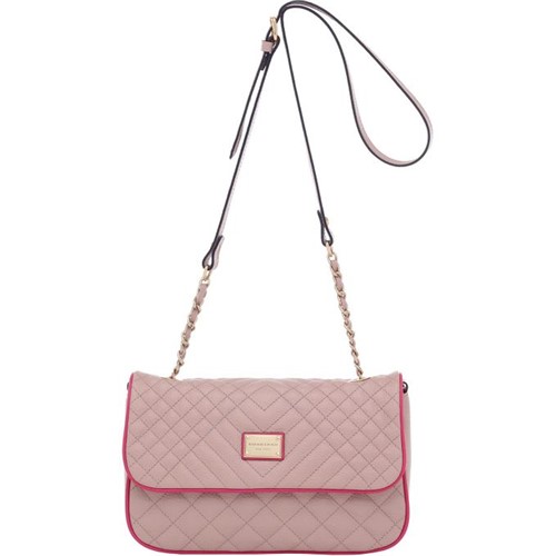 Bolsa Transversal Smartbag Couro Bicolor Nude/Pink - 75020.19