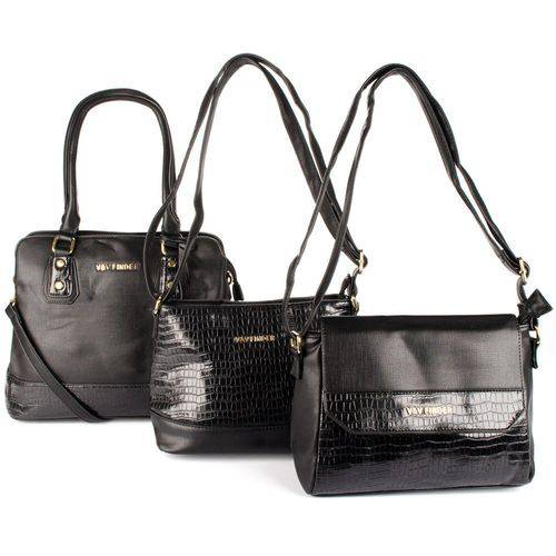 Bolsas Femininas Conjunto com 3 Bolsas Luxo V&V Finder VV-18221 - V&V Finder