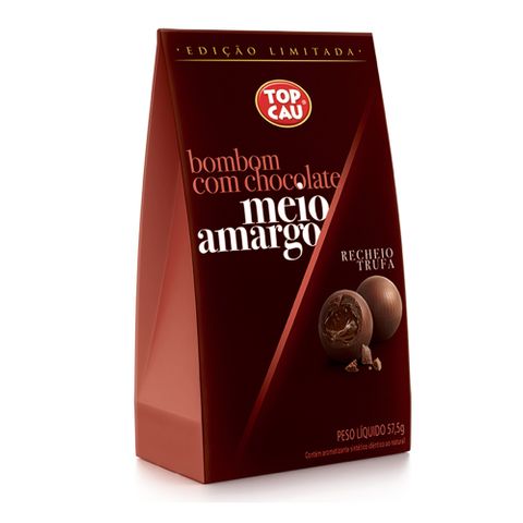 Bombom Chocolate Meio Amargo Trufa 57,5g - Topcau
