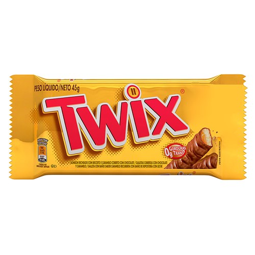 Bombons Twix Recheado com Biscoito e Caramelo Coberto com Chocolate 45g