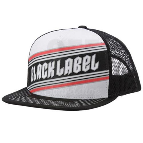 Boné Black Label Top Shelf Metal Stripe Trucker Branco-