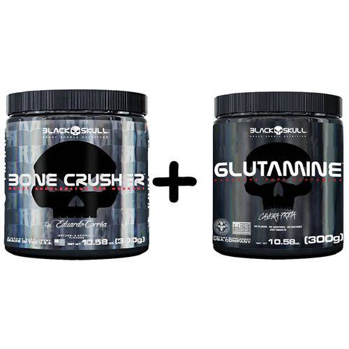 Bone Crusher 300g + Glutamine Caveira Preta 300g - Black Skull