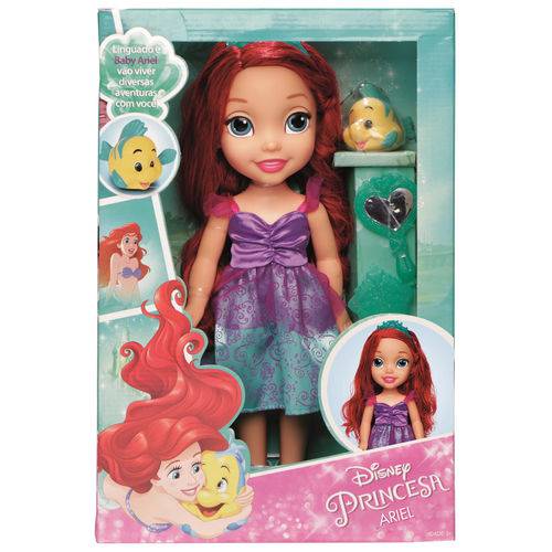 Boneca - 30 Cm - Minha Primeira Princesa Real - Ariel com Pet e Acessórios - Mimo