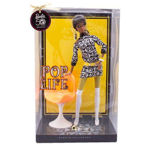Boneca Barbie Collector Pop Life Negra - Mattel