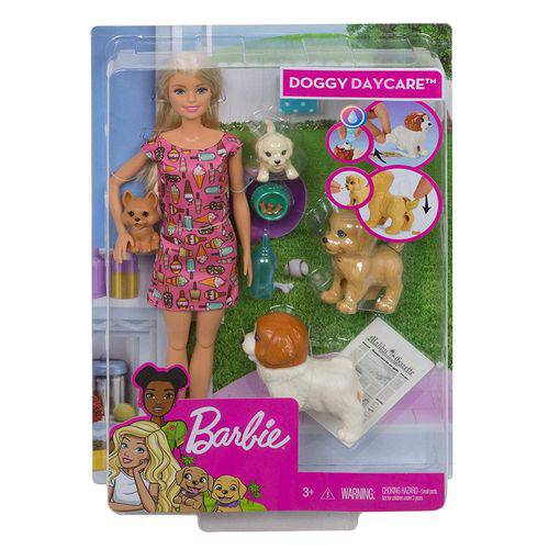 Boneca Barbie Doggy Daycare Animais de Estimação - FXH07