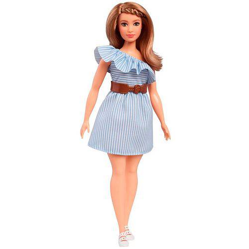 Boneca Barbie Fashionistas 76 Purely Pinstriped Curvy FBR37 - Mattel