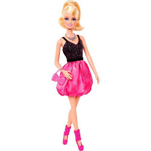 Boneca Barbie Fashionistas Balada Vestido Preto e Rosa