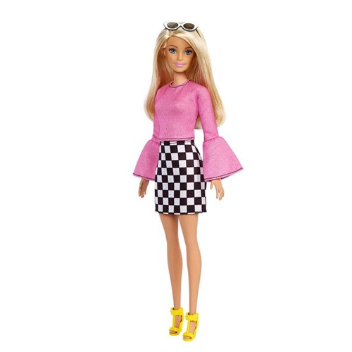 Boneca Barbie Fashionistas - Saia Xadrez e Blusa Rosa Fxl44 - MATTEL