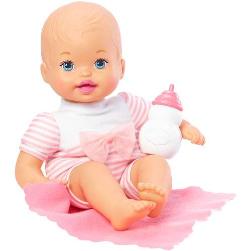 Boneca Bebê - Little Mommy - Recém Nascido - Roupinha Listrada Rosa - Mattel