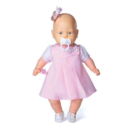 Boneca Bebezinho Branco - Vestido Rosa Claro - Estrela - ESTRELA