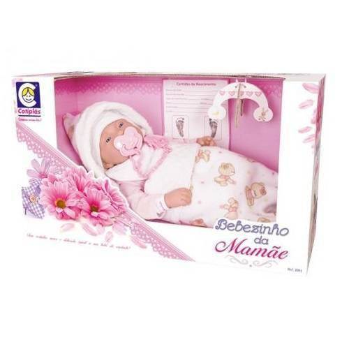 Boneca Bebezinho da Mamae Deitado Cotiplas 2091